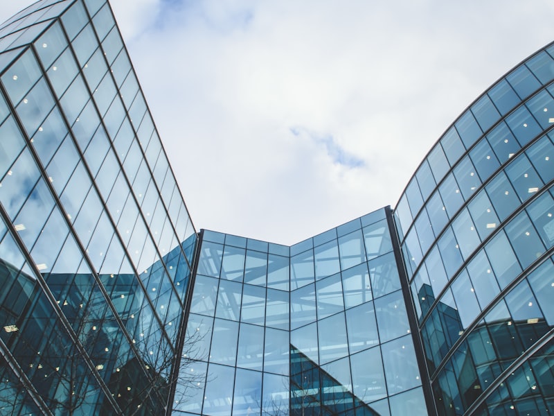 City skyline at sunset